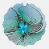 Abstract met blauwe, moderne fractale kunst ornament kaart (Achterkant)