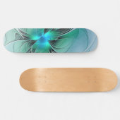 Abstract met blauwe, moderne fractale kunst persoonlijk skateboard (Horizontaal)