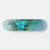 Abstract met blauwe, moderne fractale kunst persoonlijk skateboard (Horizontaal)