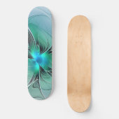 Abstract met blauwe, moderne fractale kunst persoonlijk skateboard (Voorkant)