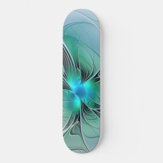 Abstract met blauwe, moderne fractale kunst persoonlijk skateboard (Voorkant)