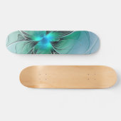 Abstract met blauwe, moderne fractale kunst persoonlijk skateboard (Horizontaal)