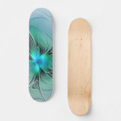 Abstract met blauwe, moderne fractale kunst persoonlijk skateboard (Voorkant)