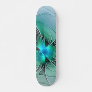 Abstract met blauwe, moderne fractale kunst persoonlijk skateboard