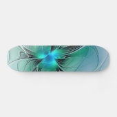 Abstract met blauwe, moderne fractale kunst persoonlijk skateboard (Horizontaal)