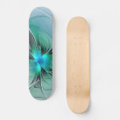 Abstract met blauwe, moderne fractale kunst persoonlijk skateboard (Voorkant)