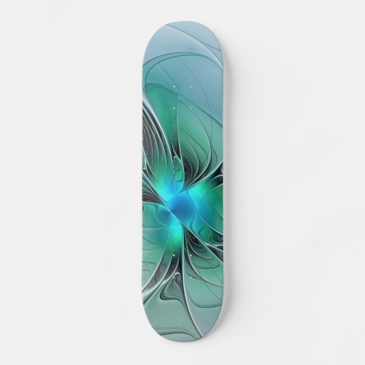 Abstract met blauwe, moderne fractale kunst persoonlijk skateboard (Voorkant)
