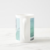 Abstract met blauwe, moderne fractale kunst porselein kop (Achterkant)