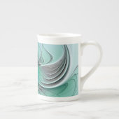 Abstract met blauwe, moderne fractale kunst porselein kop (Rechts)