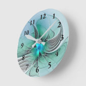 Abstract met blauwe, moderne fractale kunst ronde klok (Hoek)