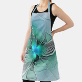Abstract met blauwe, moderne fractale kunst schort (Insitu)