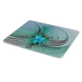 Abstract met blauwe, moderne fractale kunst snijplank (Hoek)