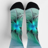 Abstract met blauwe, moderne fractale kunst sokken (Top)