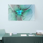 Abstract met blauwe, moderne fractale kunst spandoek (Beurs)