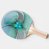 Abstract met blauwe, moderne fractale kunst tafeltennisbatje (Zijkant)