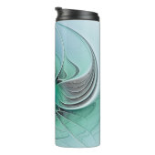 Abstract met blauwe, moderne fractale kunst thermosbeker (Geroteerd rechts)