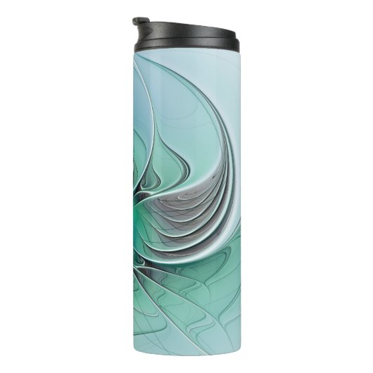 Abstract met blauwe, moderne fractale kunst thermosbeker (Geroteerd rechts)