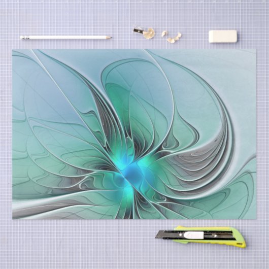 Abstract met blauwe, moderne fractale kunst tissuepapier (Craft)