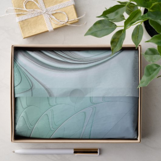 Abstract met blauwe, moderne fractale kunst tissuepapier (Geschenk)