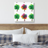 Abstract met bomen omlijnd canvas afdruk (Insitu (Slaapkamer))