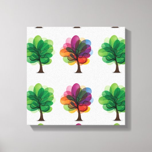 Abstract met bomen omlijnd canvas afdruk (Voorkant)