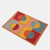 Abstract met cirkels en vierkanten deurmat (Schuin)