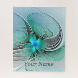 Abstract met de blauwe, moderne fractale Art naam Legpuzzel