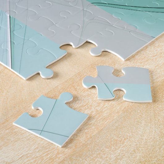 Abstract met de blauwe, moderne fractale Art naam Legpuzzel (Zijkant)