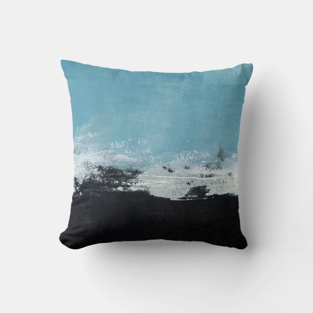 Abstract, met de hand geschilderd landschap kussen (Voorkant)