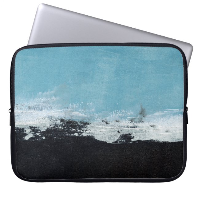 Abstract, met de hand geschilderd landschap laptop sleeve (Voorkant)
