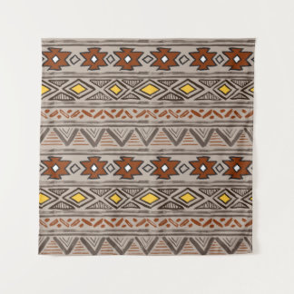 Abstract, met de hand getrokken etnisch patroon wandkleed