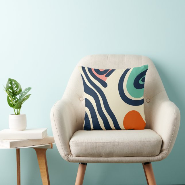 Abstract met een minimaal retro ontwerp kussen (Stoel)