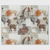 Abstract met etnische elementen cadeaupapier (Vlak)