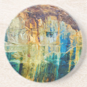 Abstract met foto's van Rocks National Lakeshore Zandsteen Onderzetter