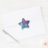 Abstract met inkt gemorst ster sticker (Envelop)