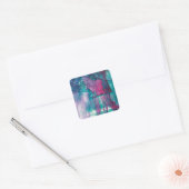 Abstract met inkt gemorst vierkante sticker (Envelop)