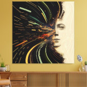 Abstract met meerdere/drie panels | Vliegtuiglijne Canvas Afdruk (Insitu (Woonkamer))