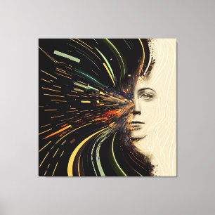 Abstract met meerdere/drie panels Vliegtuiglijne Canvas Afdruk