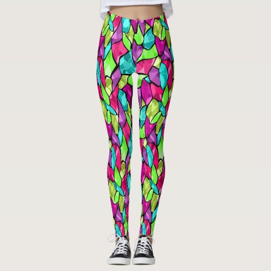 Abstract met meerdere kleuren leggings (Voorkant)