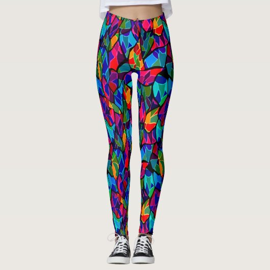 Abstract met meerdere kleuren leggings (Voorkant)