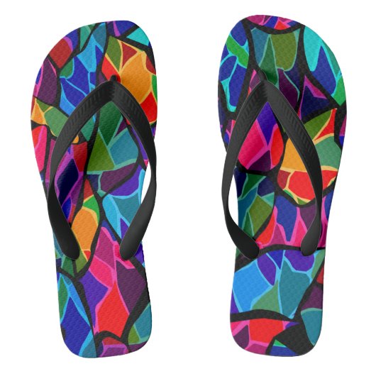 Abstract met meerdere kleuren teenslippers (Voetbed)