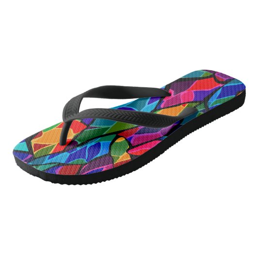 Abstract met meerdere kleuren teenslippers (Schuin)