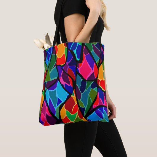 Abstract met meerdere kleuren tote bag (Dichtbij)