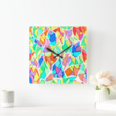Abstract met meerdere kleuren vierkante klok (Huis)