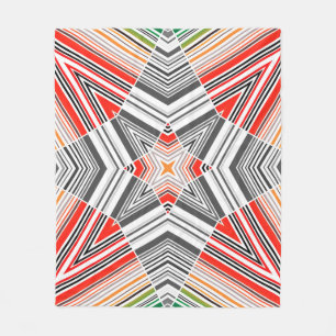 Abstract met sierbekleding gestript naadvormig pat fleece deken