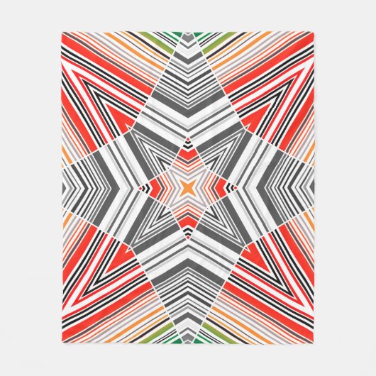Abstract met sierbekleding gestript naadvormig pat fleece deken (Voorkant)