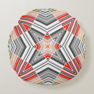 Abstract met sierbekleding gestript naadvormig pat rond kussen