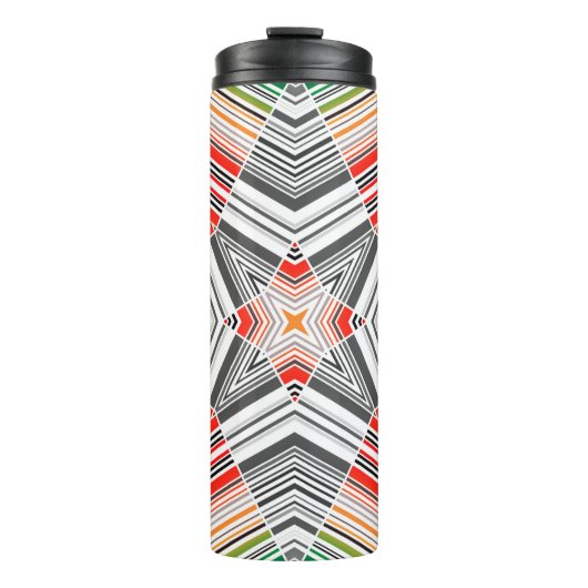 Abstract met sierbekleding gestript naadvormig pat thermosbeker (Voorkant)