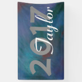 Abstract met stropdas vervormd | Blauw groen Paars Spandoek (Verticaal)