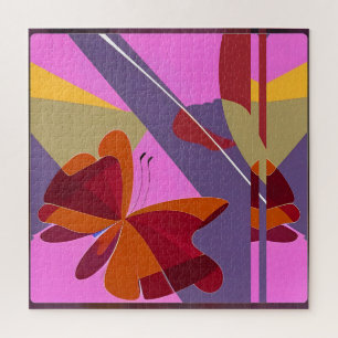 Abstract met vlindervorm - Ken Gage Kunst Legpuzzel